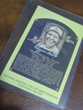 OZZIE SMITH Autographed Postcard Baseball Hall of Fame